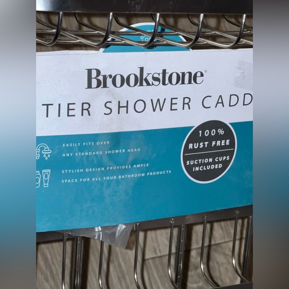 3 tier shower caddy for hanging in shower use shelving soap holder with hooks - Picture 3 of 5